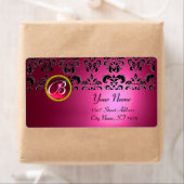 PINK BLACK DAMASK MONOGRAM, ROT RUBY (Insitu)