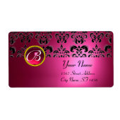 PINK BLACK DAMASK MONOGRAM, ROT RUBY (Vorne)