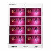 PINK BLACK DAMASK MONOGRAM, ROT RUBY (Vorne)