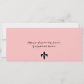 Pink Black Damask Quinceanera Paris Boarding Pass Einladung (Rückseite)