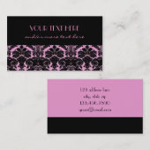 Pink&Black Damast Visitenkarte (Vorne/Hinten)