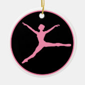 Pink Black Dancer Personalisiert Weihnachten Keramik Ornament (Vorne)