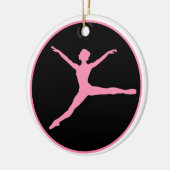 Pink Black Dancer Personalisiert Weihnachten Keramik Ornament (Links)