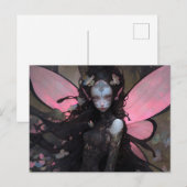 Pink Black Dark Faiasy Fantasy Art Postkarte (Vorne/Hinten)