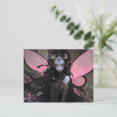 Pink Black Dark Faiasy Fantasy Art Postkarte (Stehend Vorderseite)