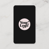 Pink Black Digital Connect QR Code Social Media Visitenkarte (Rückseite)