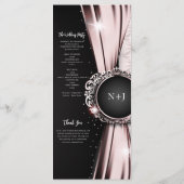 Pink & Black Elegant Hochzeitsprogramm Programm (Rückseite)