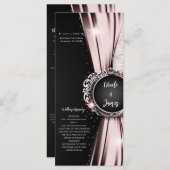 Pink & Black Elegant Hochzeitsprogramm Programm (Vorne/Hinten)