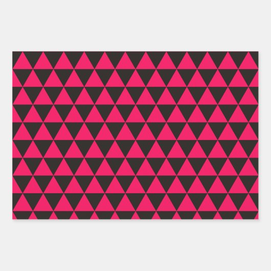 Pink Black Extravagant Geometric Wrapping Paper Se Geschenkpapier Set (Vorderseite 2)