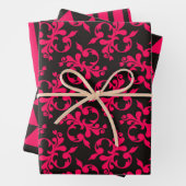 Pink Black Extravagant Geometric Wrapping Paper Se Geschenkpapier Set (Beispiel)