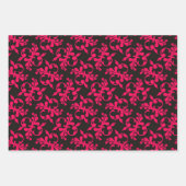 Pink Black Extravagant Geometric Wrapping Paper Se Geschenkpapier Set (Vorderseite)