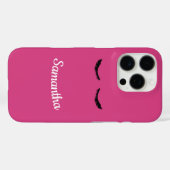 Pink Black Eyelashes Glam Birthday Case-Mate iPhone Hülle (Rückseite (Horizontal))