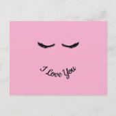 Pink Black Eyelashes Glam Personalisiert Postkarte (Vorderseite)