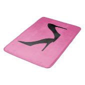 Pink Black Fashion High Heels Pumps Girly Bath Mat Badematte (Schrägansicht)
