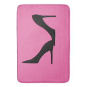 Pink Black Fashion High Heels Pumps Girly Bath Mat Badematte (Vorderseite Vertikal)