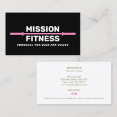 Pink Black Female Fitness Personal Trainer Visitenkarte (Vorne/Hinten)
