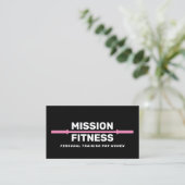Pink Black Female Fitness Personal Trainer Visitenkarte (Stehend Vorderseite)