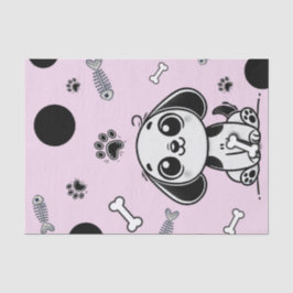 Pink & Black Fish Knochen Welpe Hund Geburtstagspa Seidenpapier