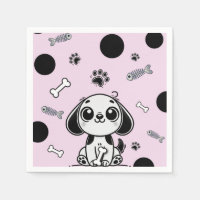 Pink & Black Fish Knochen Welpe Hund Geburtstagspa