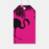 Pink & Black Flamingo & Palm Gastgeschenk kundensp Geschenkanhänger (Rückseite)