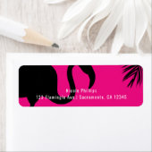 Pink & Black Flamingo & Palm Party Einladung (Insitu)