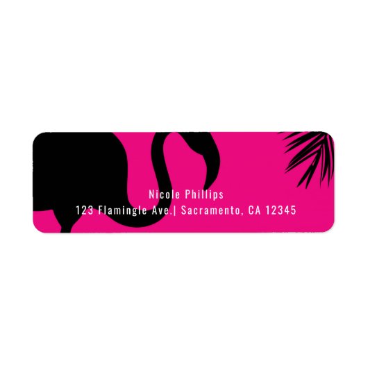 Pink & Black Flamingo & Palm Party Einladung (Vorne)