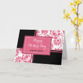 Pink Black Floral Niece Happy Mother Day Karte (Gelbe Blume)