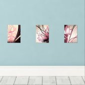 Pink & Black Floral Wall Art – Set of 3 Prints (Holzboden)