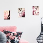 Pink & Black Floral Wall Art – Set of 3 Prints (Wohnzimmer)