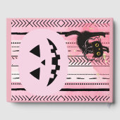 Pink Black Flüchtige Blick ein Boo Halloween Kinde Gästebuch (Rückseite)