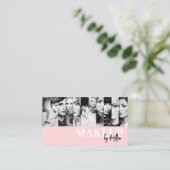 Pink Black Foto Make-up Visitenkarte (Stehend Vorderseite)