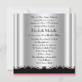 Pink Black Foto Quinceanera Einladung (Rückseite)