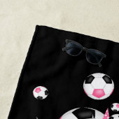 Pink Black Fußball Ball Blowout Girls individuelle Strandtuch (Beispiel)