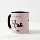 Pink Black Future Frau Nachname Getting Heiraten Tasse (Vorderseite Links)