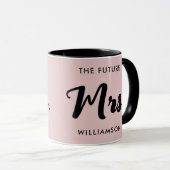 Pink Black Future Frau Nachname Getting Heiraten Tasse (VorderseiteRechts)