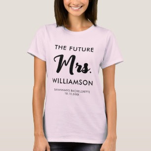 Pink Black Future Frau Nachname Junggeselinnen-Abs T-Shirt