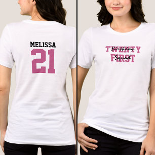 Pink & Black Geburtstags-Squad 21. Geburtstag Frau Tri-Blend Shirt