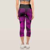 Pink black geometric mesh pattern capri leggings (Rückseite)
