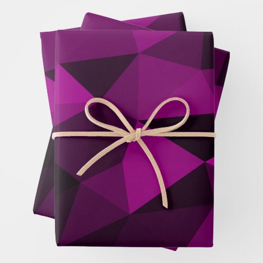 Pink black geometric mesh pattern geschenkpapier set (Beispiel)