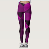 Pink black geometric mesh pattern leggings (Vorderseite)