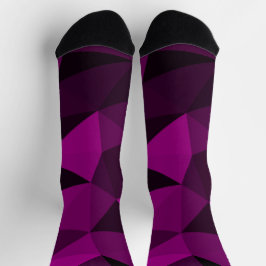 Pink black geometric mesh pattern socken