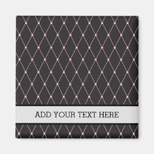 Pink Black Geometric Rhombusse Extravagant Harlequ Magnet