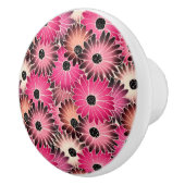 Pink & Black Gerbera Daisies Keramikknauf (Rechts)