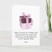 Pink & Black Geschenk Dankeschön Karte (Rückseite)