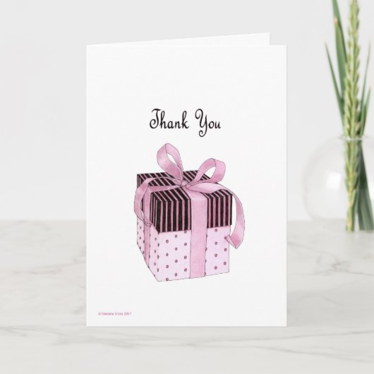 Pink & Black Geschenk Dankeschön Karte (Vorderseite)