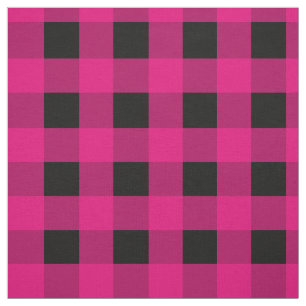 Pink Black Gingham Stoff