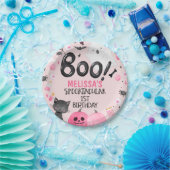 Pink Black Girl Boo Halloween Geburtstag Pappteller (Party)