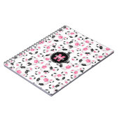 Pink Black Girly Sportart Fußball Notizblock (Linke Seite)