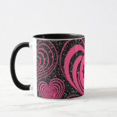 Pink Black Glam Abstract Heart Monogram Initials Tasse (Links)