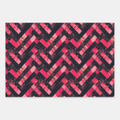 Pink & Black Glam: Bold, Chic, Sparkling Art Geschenkpapier Set (Vorderseite 2)
